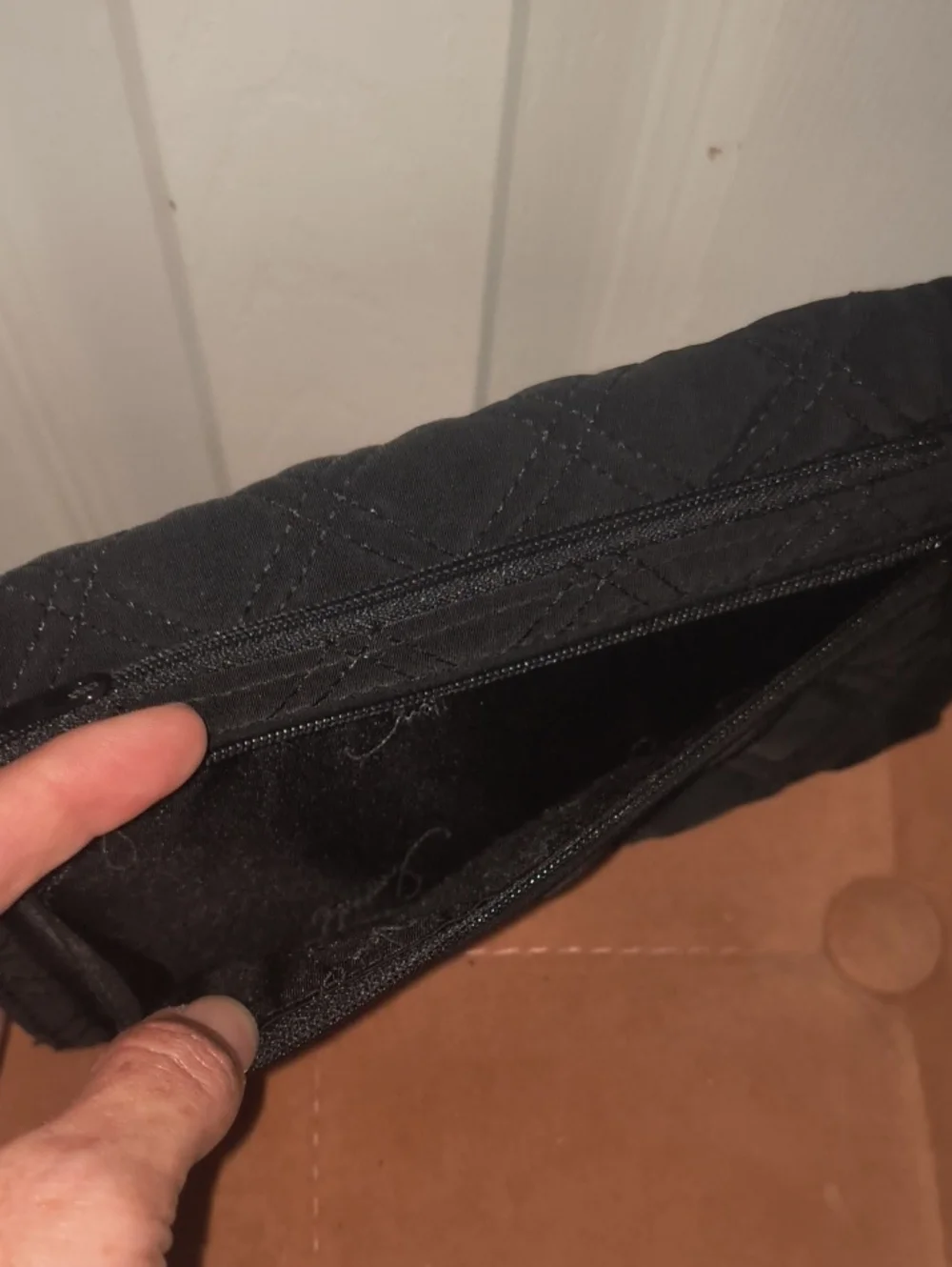 Vera Bradley Black Turnlock Quilted Microfiber Wallet NWT